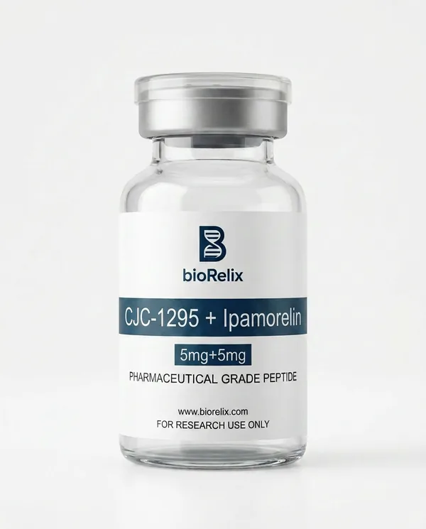 CJC-1295 + Ipamorelin 5mg + 5mg research peptide vial